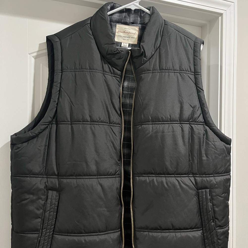 Weatherproof Charcoal Black Flannel Quilted Vest